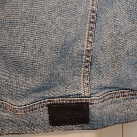 Hollister Womens Flex Denim Jean Jacket Destroyed Cotton Spandex S - Picture 9 of 13